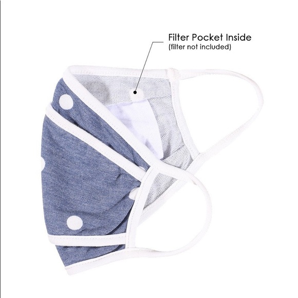 Denim Polka Dot Mask - Picture 2 of 4